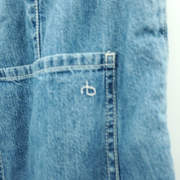 rag & bone Cotton Denim Jogger L Blue Drawstring Straight Leg High Rise Pull-On - Picture 9 of 16